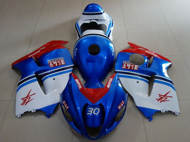 1996-2007 Suzuki GSXR 1300 Motorcycle Fairings - Blue White Red