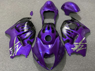 Custom 1996-2007 Suzuki GSXR 1300 Motorcycle Fairings - Purple and Black