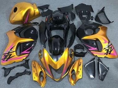 Custom 2008-2020 Suzuki GSXR 1300 Motorcycle Fairings - Gold Pink Black