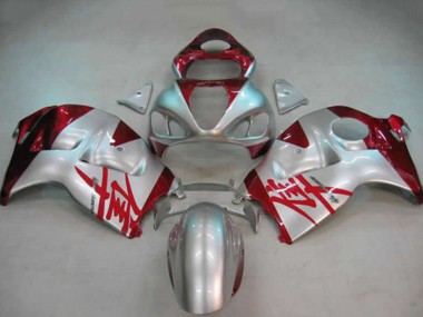 Custom 1996-2007 Suzuki GSXR 1300 Motorcycle Fairings - Silver Red