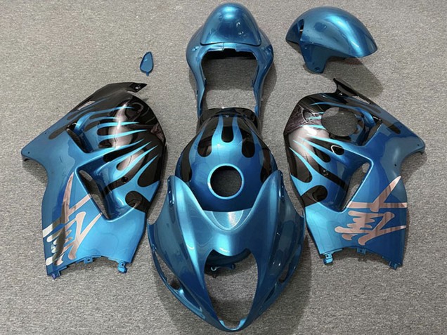 1996-2007 Suzuki GSXR 1300 Motorcycle Fairings - Sky Blue and Black