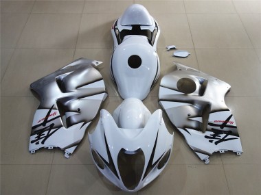 Custom 1996-2007 Suzuki GSXR 1300 Motorcycle Fairings - White Silver