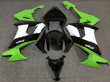 Custom 2008-2010 Kawasaki ZX10R Motorcycle Fairings - Green White Black
