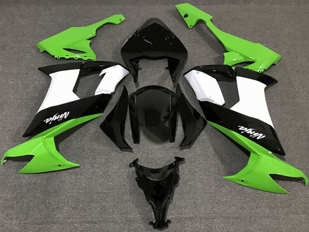 2008-2010 Kawasaki ZX10R Motorcycle Fairings - Green White Black