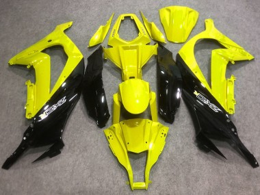 Custom 2016-2020 Kawasaki ZX10R Motorcycle Fairings - Yellow Glossy Black
