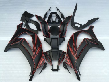 Custom 2011-2015 Kawasaki ZX10R Motorcycle Fairings - Matte Black Red