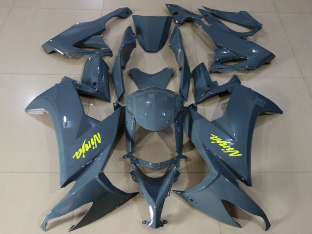 2008-2010 Kawasaki ZX10R Motorcycle Fairings - Dark Nardo Grey High Viz Yellow