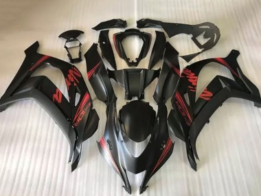 Custom 2016-2020 Kawasaki ZX10R Motorcycle Fairings - Matte Black Red Ninja