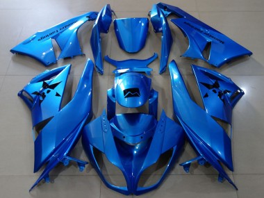 Custom 2009-2012 Kawasaki ZX6R Motorcycle Fairings - Blue