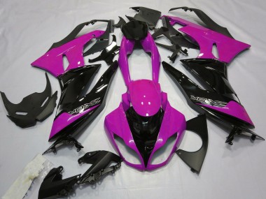 Custom 2009-2012 Kawasaki ZX6R Motorcycle Fairings - Pink Glossy Black