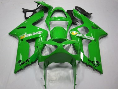 Custom 2003-2004 Kawasaki ZX6R Motorcycle Fairings - Green OEM Style