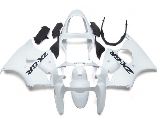 2000-2002 Kawasaki ZX6R Motorcycle Fairings - Glossy White