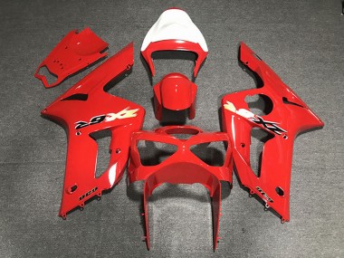 Custom 2003-2004 Kawasaki ZX6R Motorcycle Fairings - Red 636