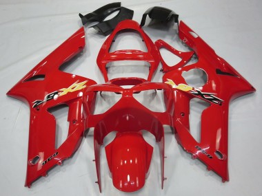 Custom 2003-2004 Kawasaki ZX6R Motorcycle Fairings - Red