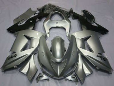 Custom 2003-2004 Kawasaki ZX6R Motorcycle Fairings - Silver