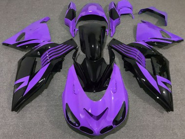 Custom 2006-2011 Kawasaki ZX14R Motorcycle Fairing - Purple Glossy Black