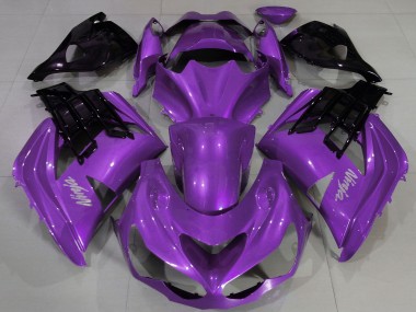 Custom 2012-2024 Kawasaki ZX14R Motorcycle Fairing - Purple Black
