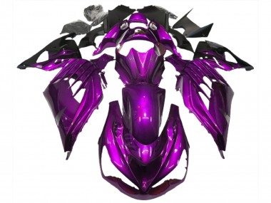 Custom 2012-2024 Kawasaki ZX14R Motorcycle Fairings - Purple Black