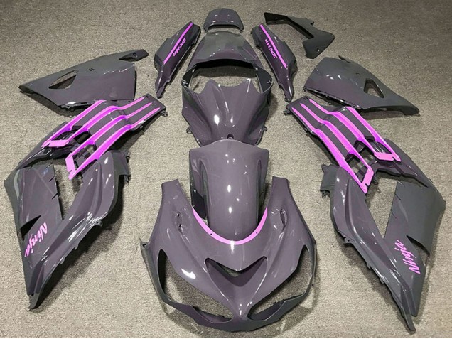 2012-2024 Nardo Grey Pink Kawasaki ZX14R ZZR 1400 Motorcycle Fairings