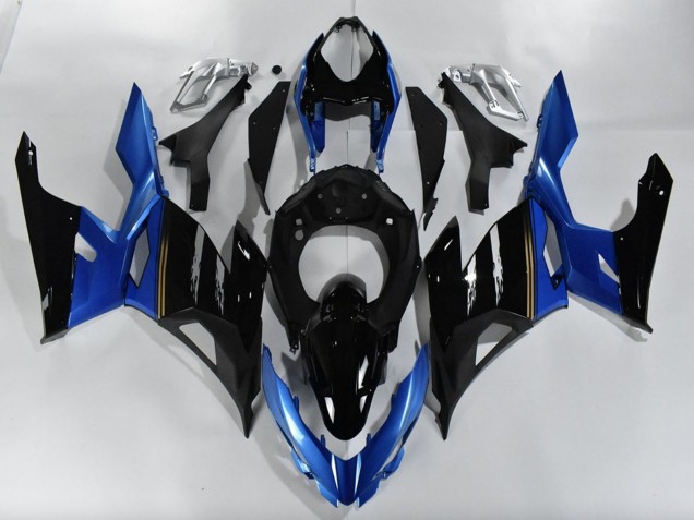 2018-2024 Kawasaki Ninja 400 Motorcycle Fairings - Blue Glossy Black