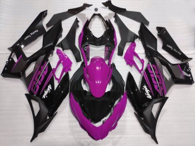 Custom 2018-2024 Kawasaki Ninja 400 Motorcycle Fairings - Purple Glossy Black Matte Black OEM Style
