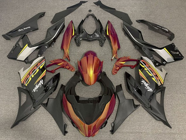 2018-2024 Kawasaki Ninja 400 Motorcycle Fairings - Orange Glossy Black Matte Black OEM Style