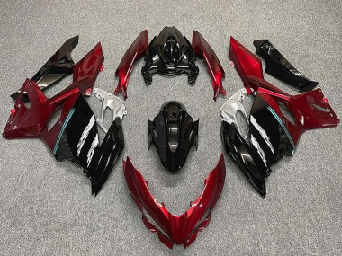 Custom 2018-2024 Kawasaki Ninja 400 Motorcycle Fairings - Red Glossy Black