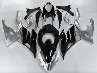 Custom 2018-2024 Kawasaki Ninja 400 Motorcycle Fairings - Silver Glossy Black