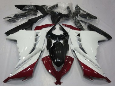 Custom 2013-2024 Kawasaki Ninja 300 Motorcycle Fairings - White Maroon Red Black