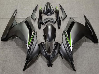 Custom 2013-2024 Kawasaki Ninja 300 Motorcycle Fairings - Matte Black Green