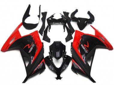 Custom 2013-2024 Kawasaki Ninja 300 Motorcycle Fairings - Red Glossy Black