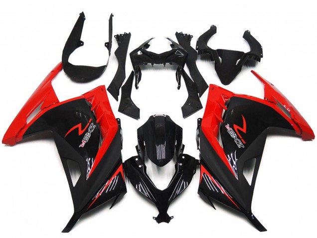 2013-2024 Kawasaki Ninja 300 Motorcycle Fairings - Red Glossy Black