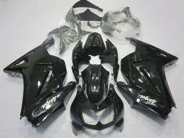 2008-2012 Kawasaki Ninja 250 Motorcycle Fairings - Glossy Black White Ninja