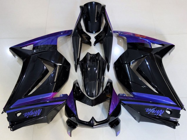 2008-2012 Kawasaki Ninja 250 Motorcycle Fairings - Blue Glossy Black
