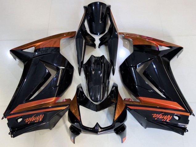 2008-2012 Kawasaki Ninja 250 Motorcycle Fairings - Glossy Black Orange