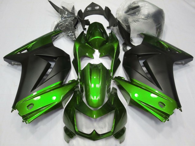 2008-2012 Kawasaki Ninja 250 Motorcycle Fairings - Green Matte Black