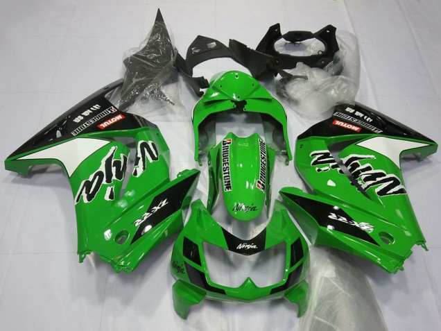 2008-2012 Kawasaki Ninja 250 Motorcycle Fairings - Green White Black