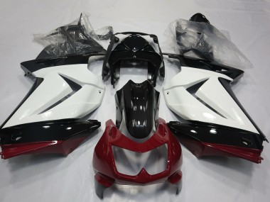 Custom 2008-2012 Kawasaki Ninja 250 Motorcycle Fairings - White Red Glossy Black