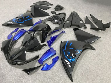 Custom 2009-2011 Yamaha R1 Motorcycle Fairings - Glossy Black Blue Panther