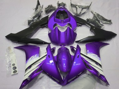 Custom 2004-2006 Yamaha R1 Motorcycle Fairings - Purple White Matte Black
