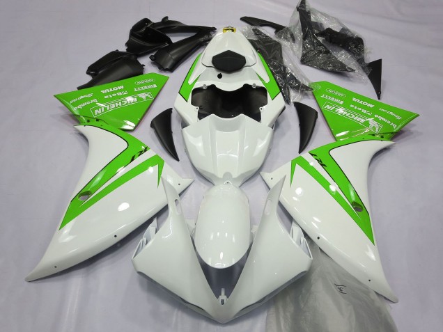 2012-2014 Yamaha R1 Motorcycle Fairings - White Green