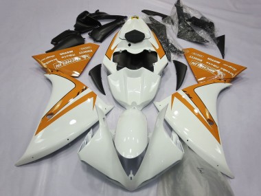 Custom 2012-2014 Yamaha R1 Motorcycle Fairings - White Orange