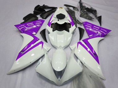 Custom 2012-2014 Yamaha R1 Motorcycle Fairings - White Purple