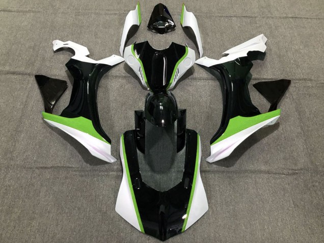 2015-2019 Yamaha R1 Motorcycle Fairings - White Green Glossy Black