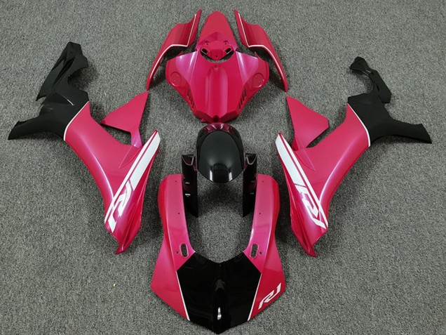 2015-2019 Yamaha R1 Motorcycle Fairings - Hot Pink White Glossy Black
