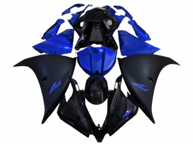Custom 2012-2014 Yamaha R1 Motorcycle Fairings - Glossy Black Matte Black Blue
