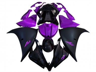 Custom 2012-2014 Yamaha R1 Motorcycle Fairings - Glossy Black Matte Black Purple