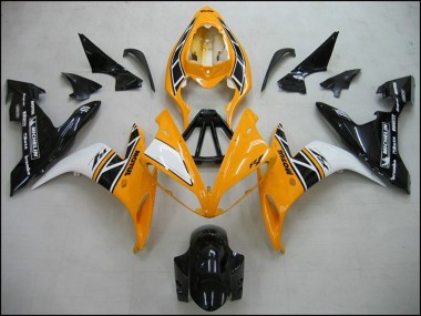 Custom 2004-2006 Yamaha R1 Motorcycle Fairings - Yellow White Black OEM Style