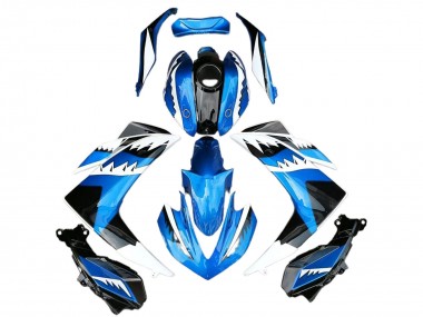 Custom 2015-2018 Yamaha R3 Motorcycle Fairing - Blue White Black Shark