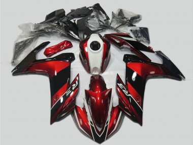 Custom 2015-2018 Yamaha R3 Motorcycle Fairing Kits - Red White Glossy Black